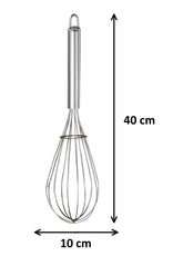 Kuber Industries 2.5 MM 3 Pieces Stainless Steel Hand Blender Mixer Froth Whisker Latte Maker for Milk Coffee Egg Beater Juice,40 cm (Silver) - CTKTC31342